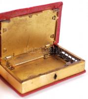 Angol-Magyar Bank Rt., Bőr-réz mini persely, hátoldalán irredenta ima, 11×7 cm