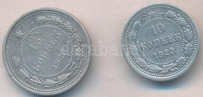 Szovjetunió 1923. 10k + 15k Ag T:2,2- Soviet Union 1923. 10 Kopecs + 15 Kopecs Ag C:XF,VF