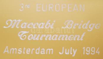 2 db Maccabi Bridge verseny díj, réz-műanyag, 11×7 cm (2×)