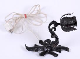 Kovácsolt vas falilámpa vezetékkel, h:20 cm, m:20 cm