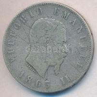 Olaszország 1863BN 2L Ag "II. Viktor Emanuel" T:3 Italy 1863BN 2 Lira Ag "Vittorio Emanuelle II" C:F