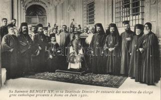1920 Pope Benedict XV, Patriarch Dimitri I, Greek Orthodox priests meeting in Rome
