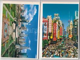 4 db kínai képeslapfüzetből álló sorozat Shanghairól