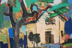 B. Séday Mária (1925-2009): Régi ház. Olaj, farost, jelzett, keretben 66×86 cm