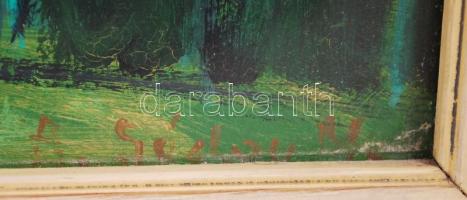 B. Séday Mária (1925-2009): Régi ház. Olaj, farost, jelzett, keretben 66×86 cm