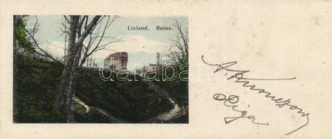Riga ruins, minicard (12 × 5.5 cm)