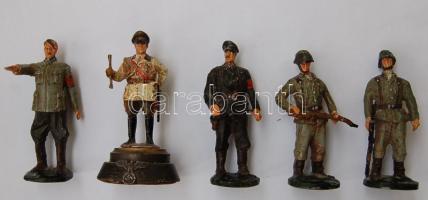 Német Birodalom/D.Reich 1940-es évek fémfigurák/1940-er Jahren Metallfiguren 5 klf/versch. A.Hitler,H.Göring,SS-Offizier, Wehrmacht Soldat mit Gewehr, Wehrmacht Soldat mit M.G. nagyon jó állapotban/in sehr gute Zustand