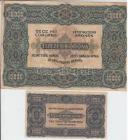 1920. 10.000K "Orell Füssli Zürich" + 1923. 1000K T.W. nyomdahely jelöléssel és "8 FI...