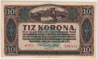 1920. 10K sorszámok közt nincs pont T:II-,III