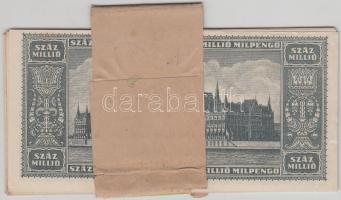 1946. 100.000.000MP (10x) banki kötegelőben, mely dátumozva és aláírva T:I,II