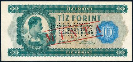 1946. 10Ft "A 640 002675"-ös sorszámmal és "MINTA" piros felülnyomással és perforációval T:I R!