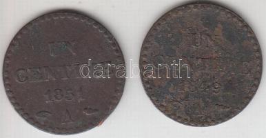 Franciaország / Második Köztársaság 1849A 1c + 1851A 1c T:3 France / Second Republic 1849A 1 centime + 1851A 1 centime C:F