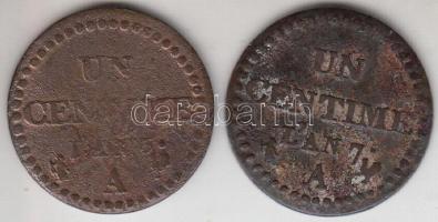 Franciaország 1797-98 LAN 6 1c + 1798-99 LAN 7 1c T:3,3- France 1797-98 LAN 6 1 centime + 1798-99 LAN 7 1 centime C:F,VG
