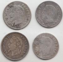 Franciaország / Második Császárság 1860BB 20c Ag + 1866A 20c Ag + 1867A 20c Ag + 1867BB 20c Ag &quot...