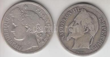 Franciaország / Második Császárság / Modern Köztársaság 1868A 2Fr Ag + 1871K 2Fr Ag T:3
France / Sec...