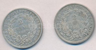 Franciaország / Modern Köztársaság 1887A 2Fr Ag + 1895A 2Fr Ag T:2-,3 France / Modern Republic 1887A 2 Francs Ag + 1895A 2 Francs Ag C:VF,F