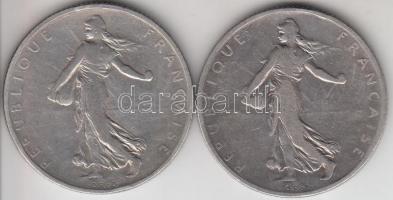 Franciaország / Modern Köztársaság 1901-1902. 2Fr  Ag (2x) T:3
France / Modern Republic 1901-1902. 2...