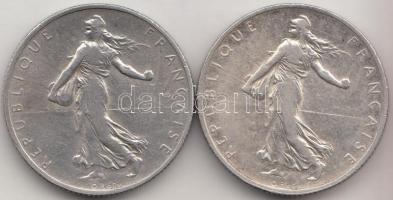 Franciaország / Modern Köztársaság 1910/1912. 2Fr  Ag (2x) T:2-
France / Modern Republic 1910/1912. ...