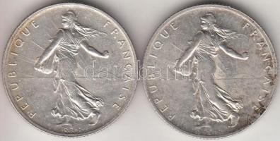 Franciaország / Modern Köztársaság 1914. 2Fr Ag + 1914C 2Fr Ag T:1-,2
France / Modern Republic 1914....