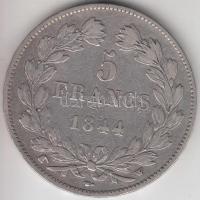 Franciaország 1844W 5Fr Ag "I. Lajos Fülöp" Lille T:2-,3 France 1844W 5 Francs Ag "Louis Philippe I" Lille C:VF,F
