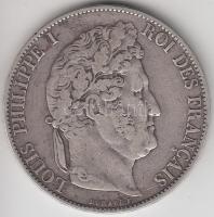 Franciaország 1846BB 5Fr Ag "I. Lajos Fülöp" Strasbourg T:2-
France 1846BB 5 Francs Ag &qu...