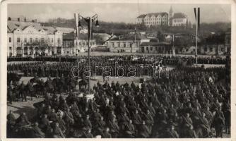 Léva entry of the Hungarian troops, mass ceremony, Vissza So. Stpl (fa)