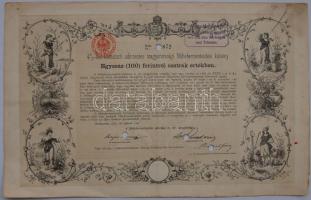 1889 Magyarországi Földtehermentesítési kötvény 100Ft / Ungarische Grundentlastungs-Schuldverschreibung