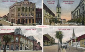 Pancsova, Bank, church, Austro-Hungarian Bank Palace, Hotel Hungaria, Franz Joseph Square, Prince Jenő Street (EK)