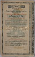 1910 Aradi Polgári Tekerékpénztár 5000K záloglevél / Pfandbrief