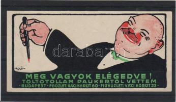 1920 Dekoratív színes számolócédula Bíró szignóval / Dekor. Zahlzettel, color, signiert