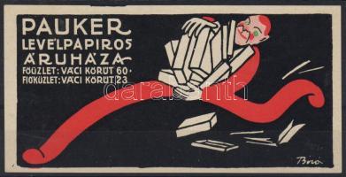 1920 Dekoratív színes számolócédula Bíró szignóval / Dekor. Zahlzettel, color, signiert