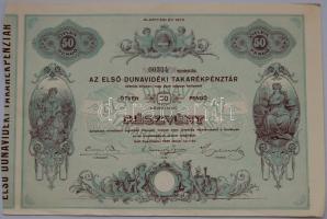1930 Első Dunavidéki Takarékpénztár 50P részvény / Sparkassenaktie