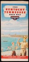 1949 Kentucky Tenessee autóstérkép / 
Kentucky Tenessee road map, 66x49cm