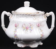 Hatalmas porcelán tétel: Kiöntők, cukortartók, többnek nincs fedője, jelzettek, hibátlanok összesen ...