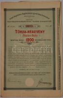 1901 Szeged-Nagykikinda-Nagybecskerek Egyesült Helyi Érdekű Vasút 1200K részvény / Lokalbahn-Aktie