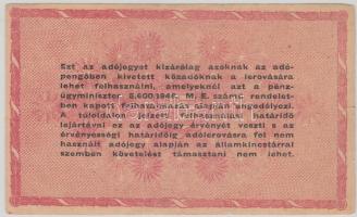 1946. 1.000.000AP vízjeles papíron, sorszámozott, fordított címerrel T:III