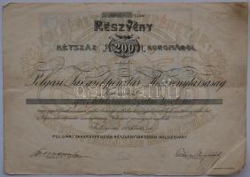 1911 Polgári Takarékpénztár Kolozsvár 200K részvény / Sparkassenaktie