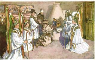 8 db régi, magyar folklór lap / 8 Hungarian folklore cards