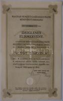 1922 Magyar Nemzeti Gazdasági Bank Ideiglenes elismervény / Provisorische Quittung