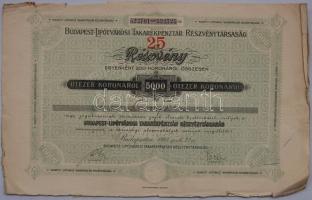 1923 Budapest Lipótvárosi Takarékpénztár Rt. 5000K részvény