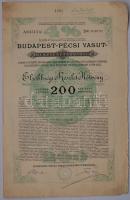1889 Budapest-Pécsi Vasút 200Ft kötvény / Eisenbahn Anleihe
