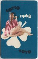 1968 Totó - Lottó kártyanaptár mindkét oldalon eltolódott színnyomatok