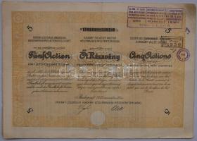 1923 Urikány-Zsilvölgyi Magyar kőszénbánya Rt. 5x5000K részvény / Kohlbergwerks-AG Aktie