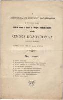 1901 Meghívó a Csáktornyai izr. hitközség közgyűlésére / Einladung des Csáktornyaer Glaubensvereins