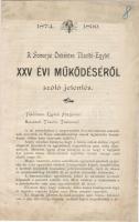 1899 A Somorjai Önkéntes Tűzoltó Egylet jelentése / Bericht der Somorjaer Freiwilligen Feuerwehrkörperschaft