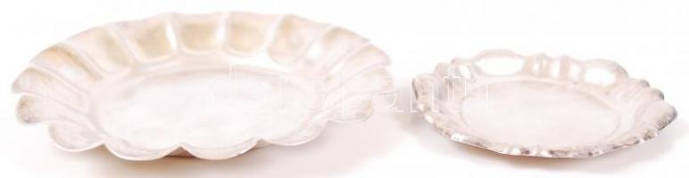 1867-1872 2db, 800-as tisztaságú, monarchiabeli jelzéssel ellátott, ezüst (Ag) alátét / 
2 silver sa...