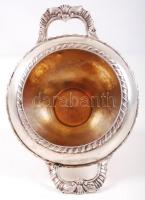 1872-1922 Ezüst (Ag) szószos tálka 800/1000 tisztaságú pesti "dianás" jelzéssel, belsején ...