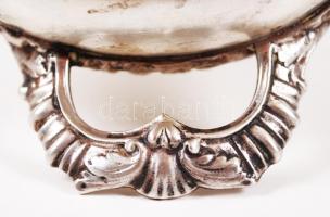 1872-1922 Ezüst (Ag) szószos tálka 800/1000 tisztaságú pesti "dianás" jelzéssel, belsején ...