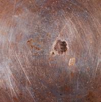 1872-1922 Ezüst (Ag) szószos tálka 800/1000 tisztaságú pesti "dianás" jelzéssel, belsején ...