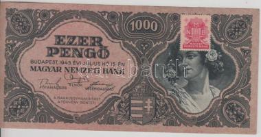 1945. 1000P vörös "MNB" bélyeggel T:II